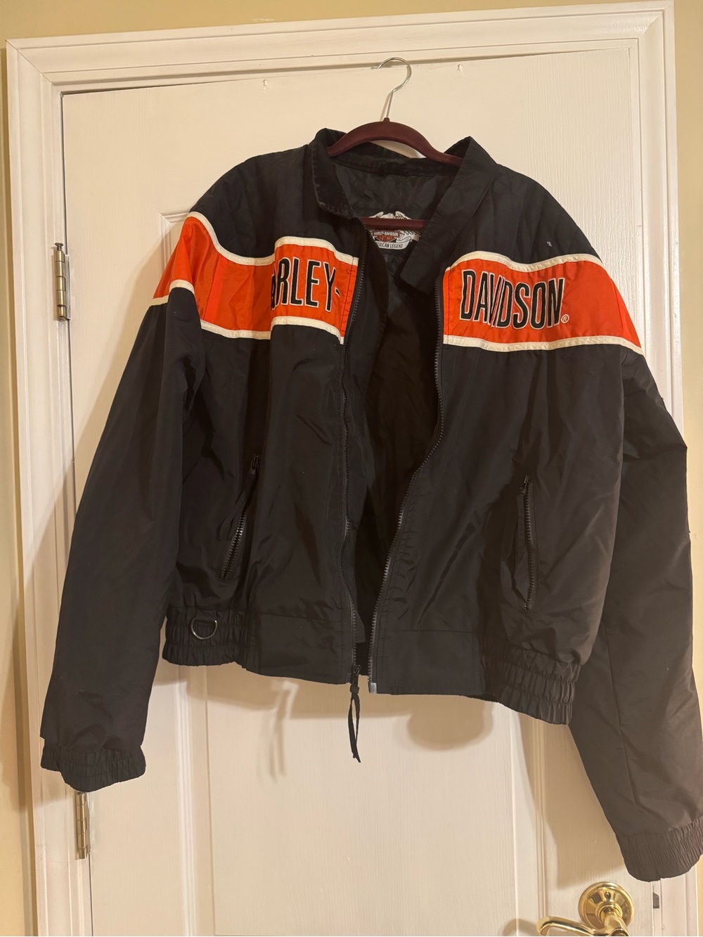 Harley-Davidson Black Jacket with Orange Chest Panels